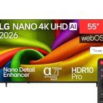 شاشة إل جي 55 بوصة سمارت 4K عالية الدقة - (LG 55 Inch 4K UHD Smart TV)